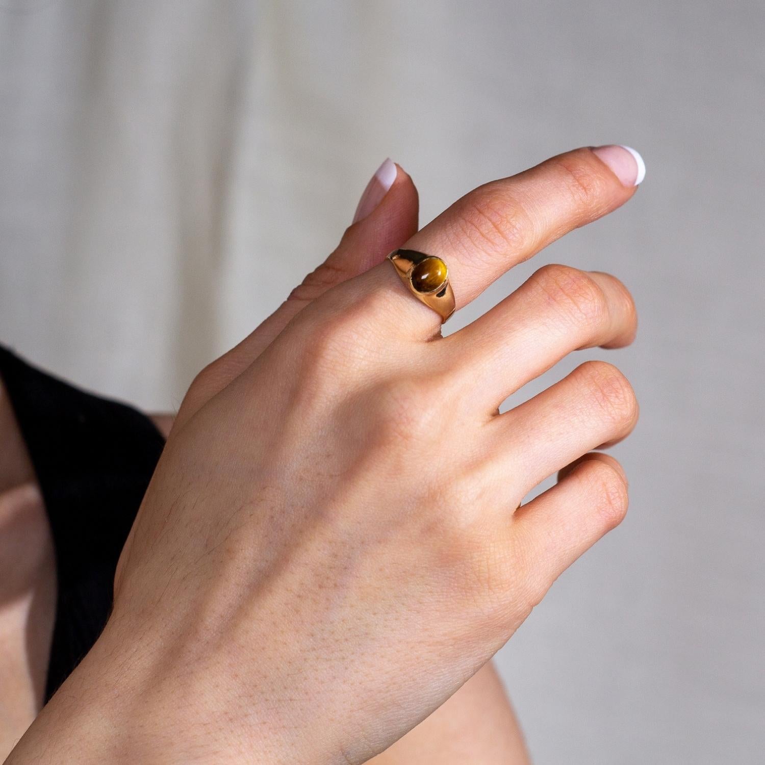 Women's Gold Tiger Eye Ring | 10k Tiger Eye Ring | Toronto – Misc