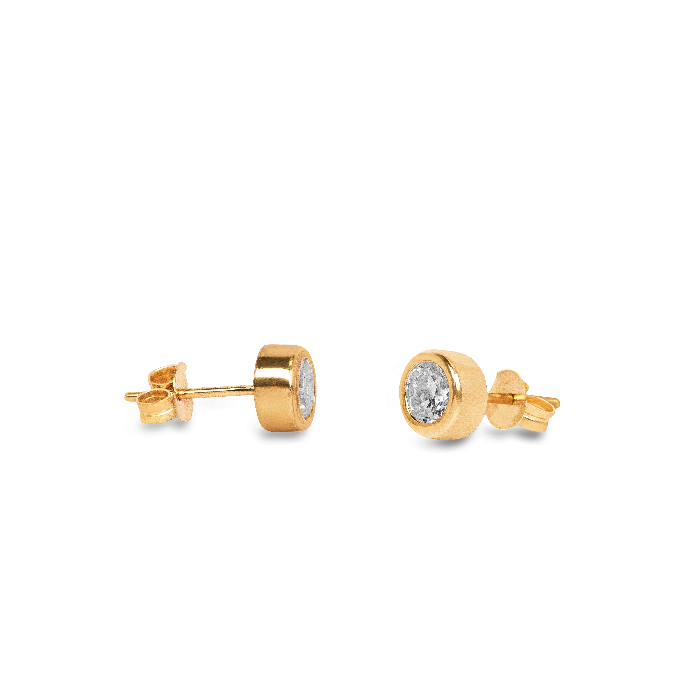 10k Gold Cubic Zirconia Stud Earrings 6mm | Womens 10k Studs