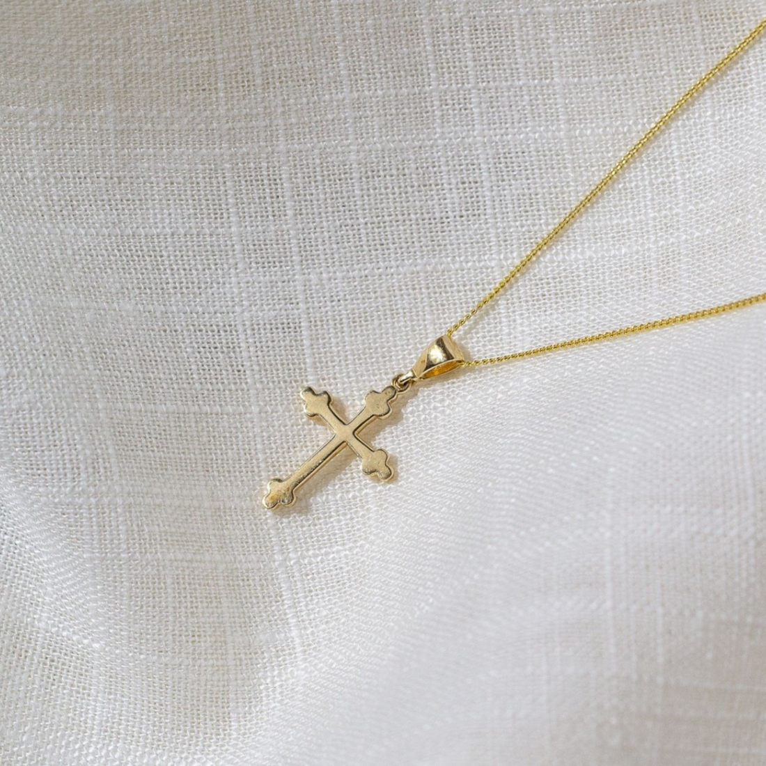 dainty gold cross, orthodox gold cross