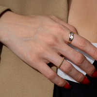 family birthstone ring, january birthstone ring, ruby gold ring