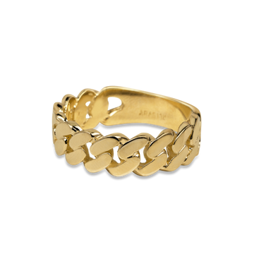 mens gold chain ring, mens chain ring