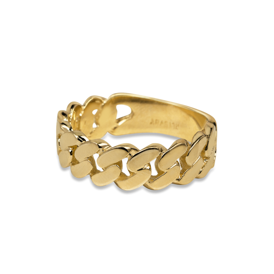 mens gold chain ring, mens chain ring