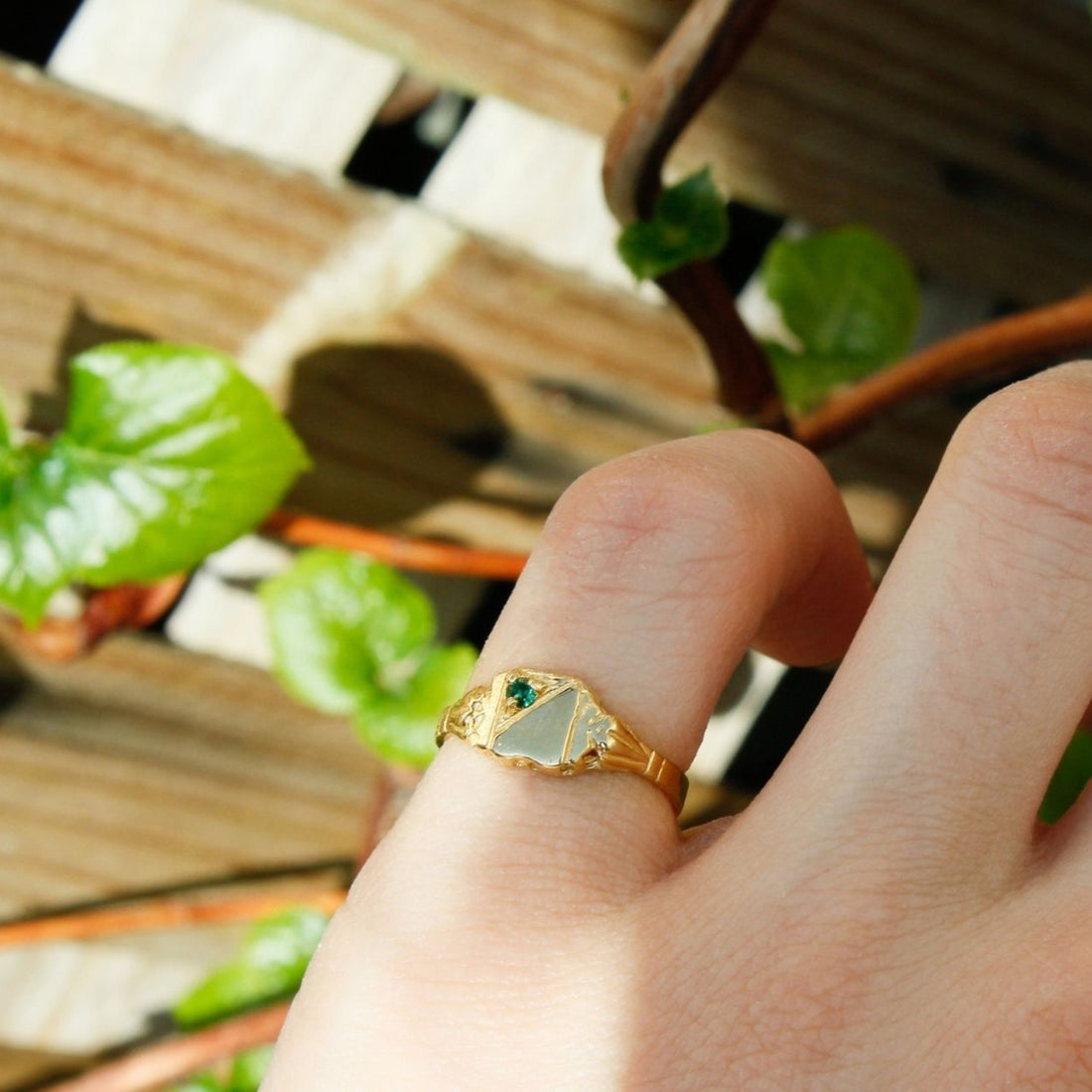 birthstone pinky ring, birthstone signet ring