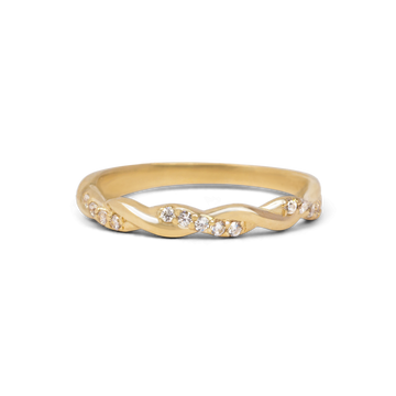 Braided CZ Ring | 10k-14k Yellow/White/Rose Gold