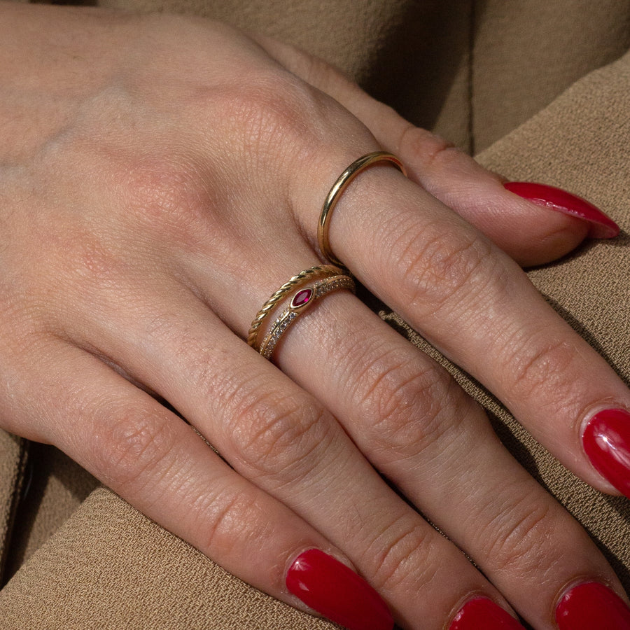 gold minimalist rings, stackable twisted gold ring