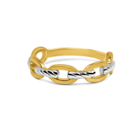 Two-Tone Chain Ring | 10k Gold