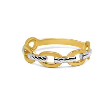 Two-Tone Chain Ring | 10k Gold