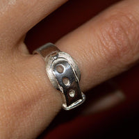 womens belt ring, silver belt ring, belt ring